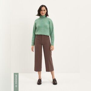 NWT Frank And Oak Josephine Cropped Pant, Brown, Wide Leg